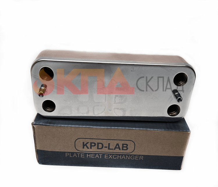 Теплообменник вторичный KPD-LAB ГВС 16 пл. для Baxi ECO Classic / ECO Nova 160 мм