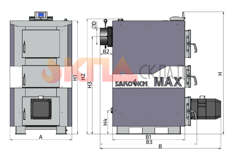 Пеллетный котел Sakovich Pellet MAX 75 кВт 