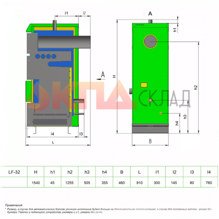 Пеллетный котел Lavoro Eco LF-32