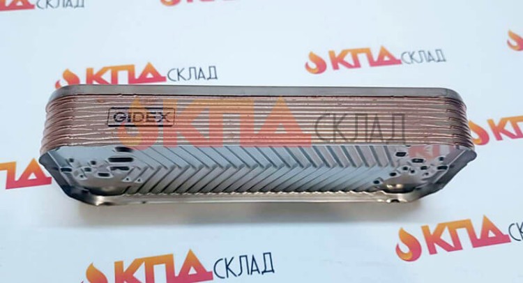 Теплообменник вторичный ГВС 12 пл. для Protherm Lynx, Jaguar 166 мм