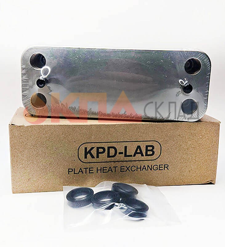 Теплообменник вторичный ГВС 16 пл. для Baxi ECO, Luna 166 мм