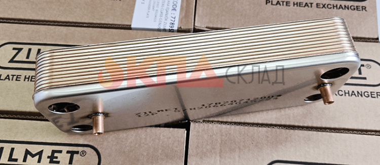 Теплообменник вторичный ГВС ZILMET, 12 пластин для Baxi, Westen 156,5 мм