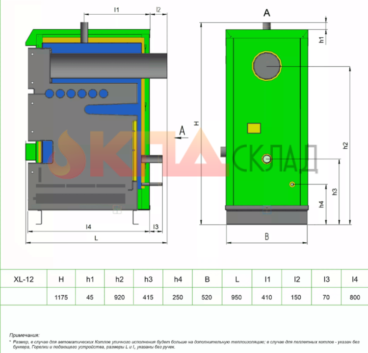 Твердотопливный котел Lavoro Eco XL-12