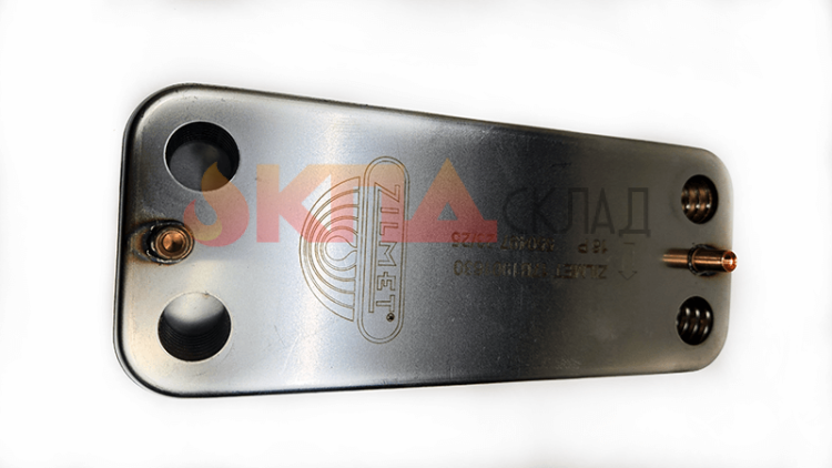 Теплообменник вторичный ГВС ZILMET 16 пл. для Baxi Econova 160 мм