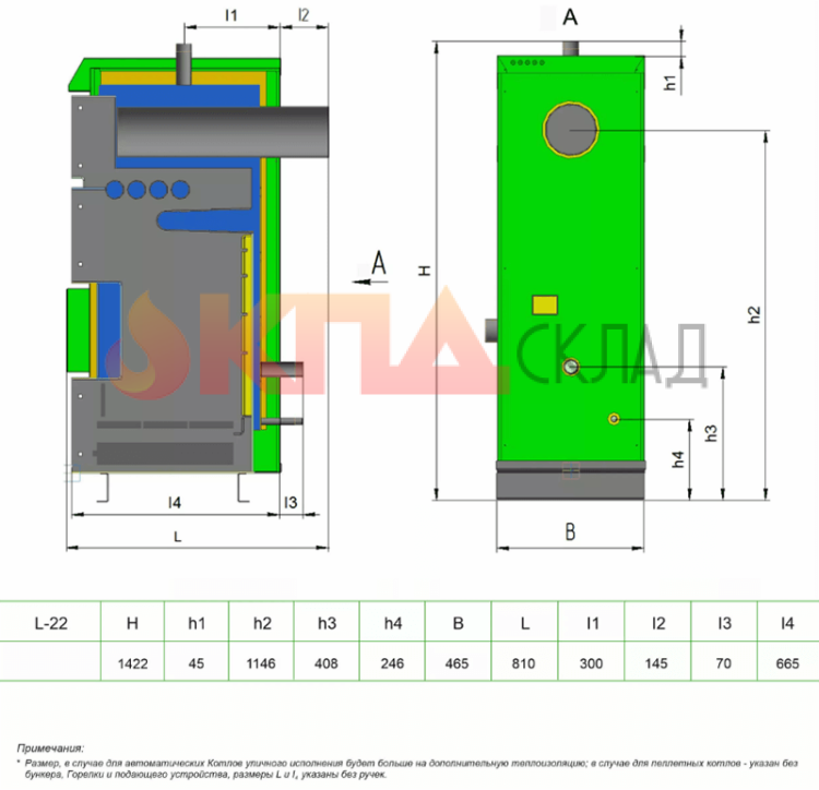Твердотопливный котел Lavoro Eco L-22